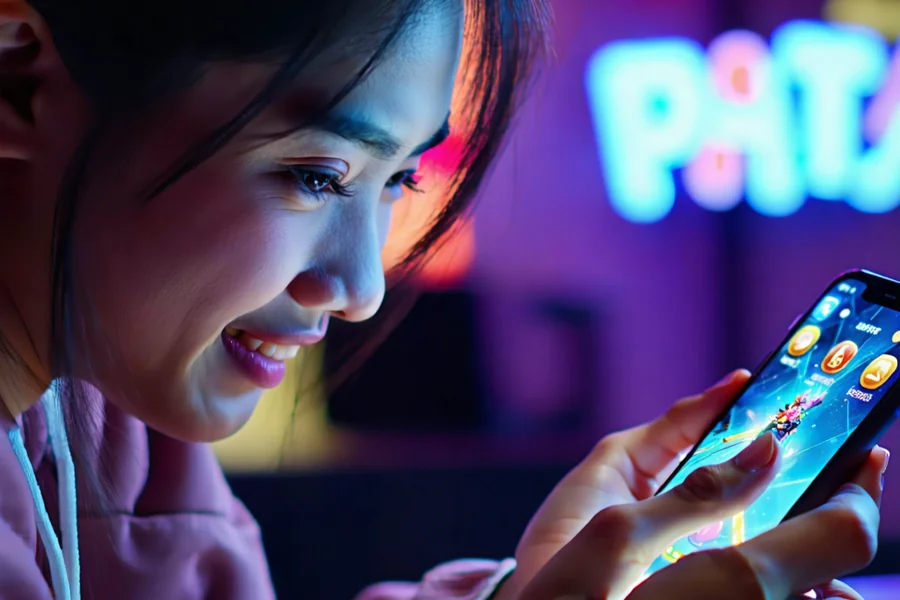 Người dùng đang chơi game trên ứng dụng 69vin